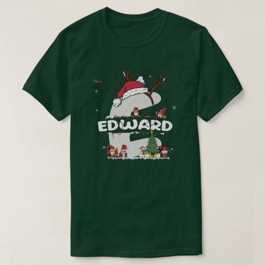 エドワードクリスマスエドワードの名前おもしろいクリスマス Tシャツ (デザイン正面)