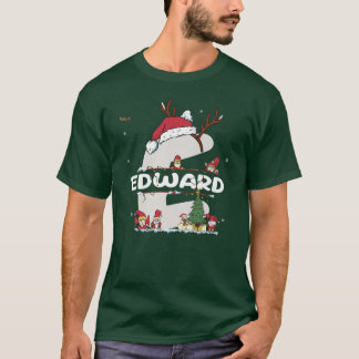 エドワードクリスマスエドワードの名前おもしろいクリスマス Tシャツ