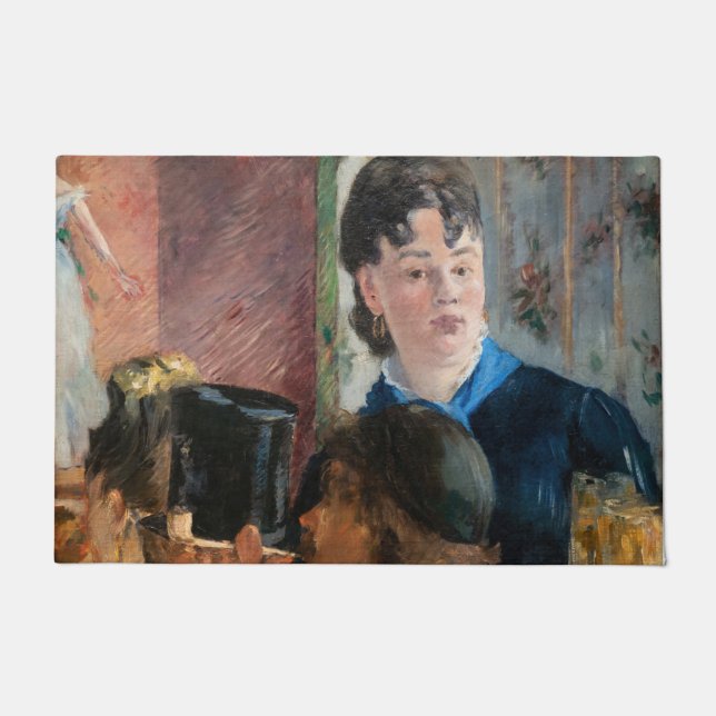 エドワードマネ – ウェイトレスサービングビール ドアマット (正面)