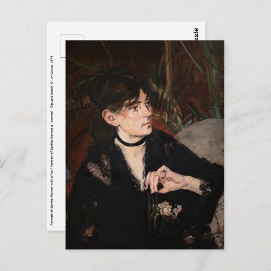 エドワードマネ – ファン付きベルザモリソト1874 ポストカード (正面/裏面)