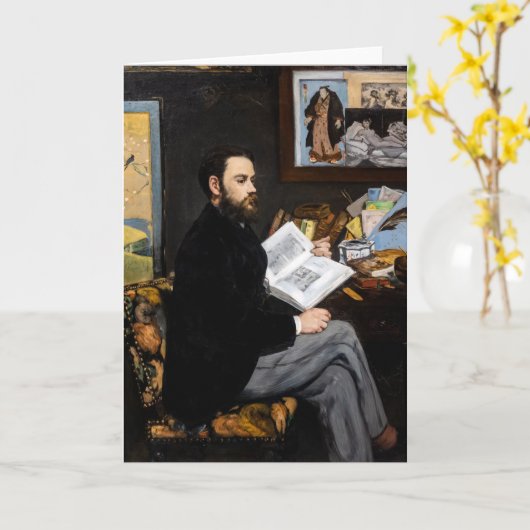 エドワードマネ – ポートレートオブエミールゾラ カード (黄色い花)