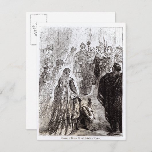 エドワード二世とフランスのイザベラの結婚 ポストカード (正面/裏面)