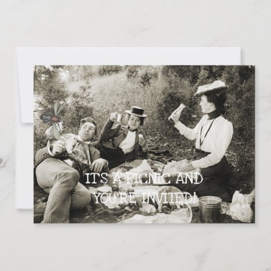 エドワード期ピクニッおもしろいクフライマン美しい女性 招待状 (正面)