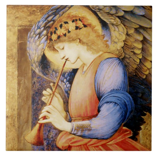 エドワード遊・バーン・ジョーンズの「天使の花」 タイル (正面)