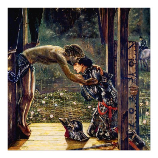 エドワード・バーン=ジョーンズによる「慈悲深き騎士」 フォトプリント (正面)