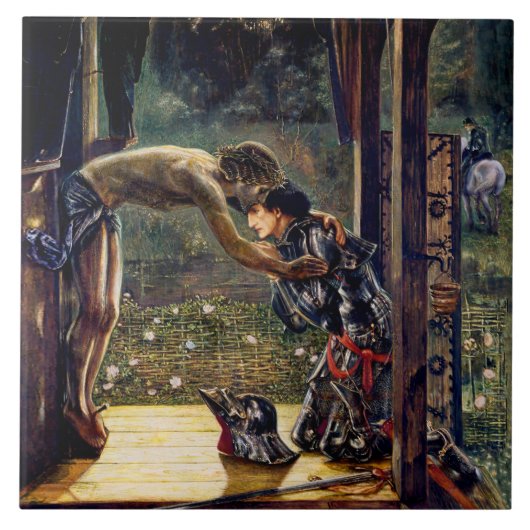 エドワード・バーン=ジョーンズの慈悲深い騎士 タイル (正面)