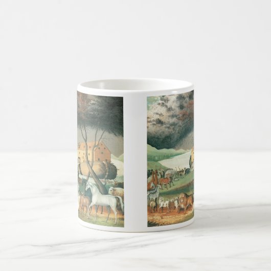 エドワード・ヒックスによるノアの箱舟、ヴィンテージ・フォーク・アート コーヒーマグカップ (中央)