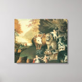 エドワード・ヒックスの『平和の王国』 ヴィンテージ フォークアート キャンバスプリント (正面)