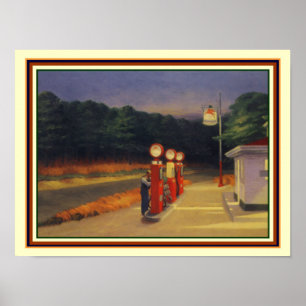 エドワード・ホッパー「ガス」 1940 12x16 ポスター