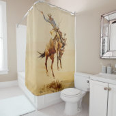 エドワード・ボレインによる馬#2のカウボーイ シャワーカーテン (インサイチュ)