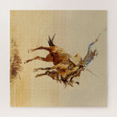 エドワード・ボレインによる馬#2のカウボーイ ジグソーパズル (横)