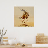 エドワード・ボレインによる馬#2のカウボーイ ポスター (キッチン)