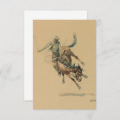 エドワード・ボレインによる馬#3のカウボーイ サンキューカード (正面/裏面)