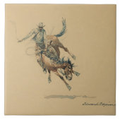 エドワード・ボレインによる馬#3のカウボーイ タイル (正面)