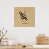 エドワード・ボレインによる馬#3のカウボーイ ポスター (キッチン)