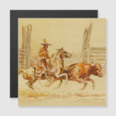 エドワード・ボレインによる「カウボーイと去勢牛」 (正面/裏面)