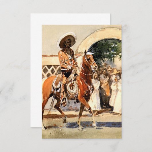 エドワード・ボレインによる「メキシコ教会の外」 サンキューカード (正面/裏面)