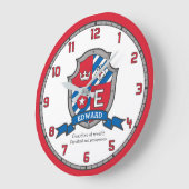 エドワード・ボーイズの名前は紋章の騎士の盾を意味する ラージ壁時計 (傾斜)