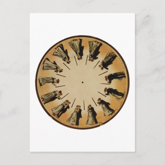 エドワード・マイブリッジ・カップルウォルチング・フェナキストスコープ ポストカード (正面)