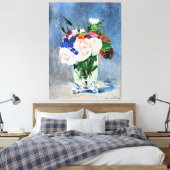 エドワード・マネの水晶の花瓶の中の花 キャンバスプリント (インサイチュ (寝室))