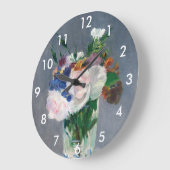 エドワード·マネット-水晶の花瓶に花 ラージ壁時計 (傾斜)