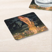 エドワード・ロバート・ヒューズ著「真夏の前夜」 スクエアペーパーコースター (アングル)