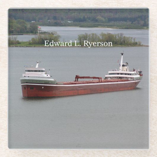 エドワード・L・ライエルソン ガラス コースター (正面)