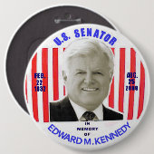 エドワードM.ケネディの記念物ボタン 缶バッジ (正面&裏面)
