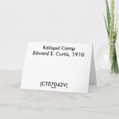 エドワードS.カーティスの空白のなメッセージカード"Kalispelキャンプ" カード (裏面)