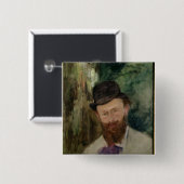 エドワールManet c.1880のManet |のポートレート 缶バッジ (正面&裏面)