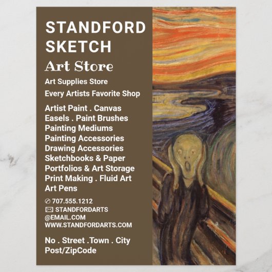 エドヴァルド・ムンクの叫び、アート用品店 チラシ (正面)