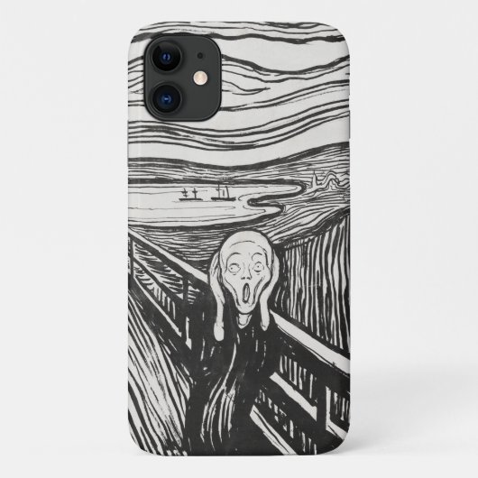エドヴァルド・ムンクの叫び 黒白 Case-Mate iPhoneケース (裏面)
