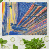 エドヴァルド・ムンクの(パステルで)近代美術による叫び キッチンタオル (折り畳み)