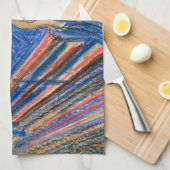 エドヴァルド・ムンクの(パステルで)近代美術による叫び キッチンタオル (四つ折り)