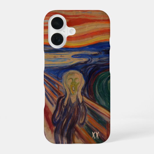 エドヴァルド・ムンクの「叫び」 - オーダーメイドアート iPhone 16ケース (裏面)