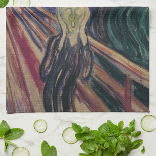 エドヴァルド・ムンクの『叫び』、ヴィンテージ表現主義 キッチンタオル (折り畳み)