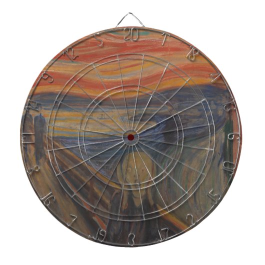 エドヴァルド・ムンクの『自然の叫び』 1893年 ダーツボード (正面)