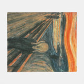 エドヴァルド・ムンク|の絵画による叫び フリースブランケット (正面(横))