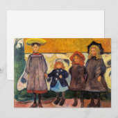 エドヴァルド・ムンク - アスガーストランドの四人の少女 サンキューカード (正面/裏面)