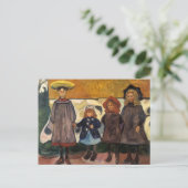 エドヴァルド・ムンク - アスガーストランドの四人の少女 ポストカード (スタンド正面)