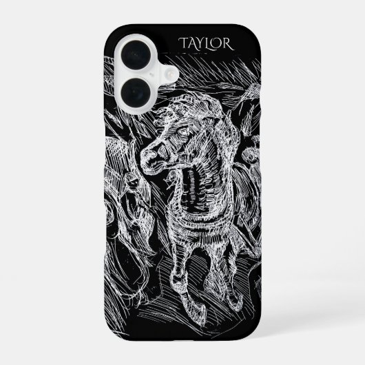 エドヴァルド・ムンク パーソナライズ ギャロップする馬 iPhone 16ケース (裏面)