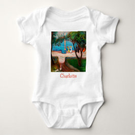 エドヴァルド・ムンク - ビーチでのダンス ベビーボディスーツ