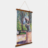 エドヴァルド・ムンク - ロダンの『考える人』 吊り下げ型タペストリー (傾斜あり)
