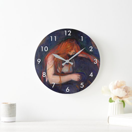 エドヴァルド・ムンク - ヴァンパイア / 愛と痛み ラージ壁時計 (ホーム)