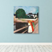 エドヴァルド・ムンク - 橋上の少女たち キャンバスプリント (インサイチュ (ウッドフロア))