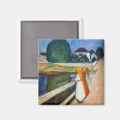 エドヴァルド・ムンク - 橋上の少女たち 白夜 マグネット (正面/裏面)