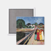 エドヴァルド・ムンク - 橋上の少女たち 1902 マグネット (正面/裏面)