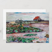 エドヴァルド・ムンク - 海岸。リューベック近くの風景 招待状 (正面/裏面)