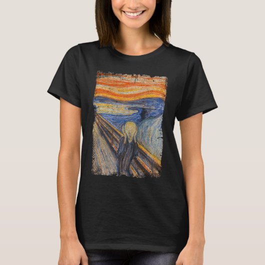 エドヴァードの画家ムンチの有名な絵画悲鳴 Tシャツ (正面)