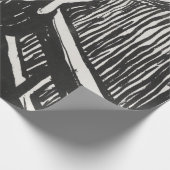 エドヴァード・ムンチの白黒による悲鳴 ラッピングペーパー (角)